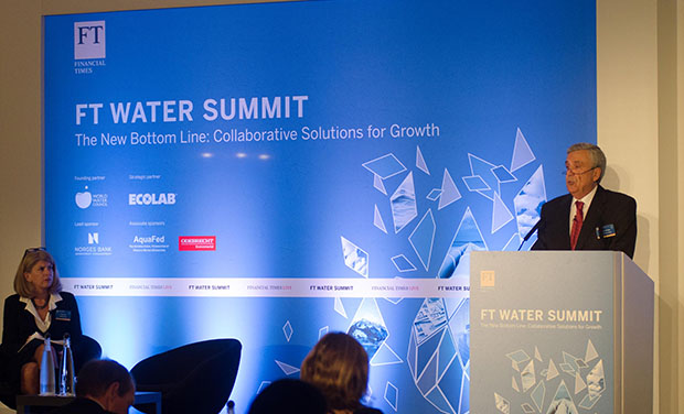 World Water Council President Benedito Braga, giving opening speech at the FT Water Summit in London, UK, 27 October 2015 © Photo courtesy of Financial Times