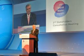 World Water Council President Benedito Braga opening the 2nd Stakeholders Consultation Meeting of the 7th World Water Forum