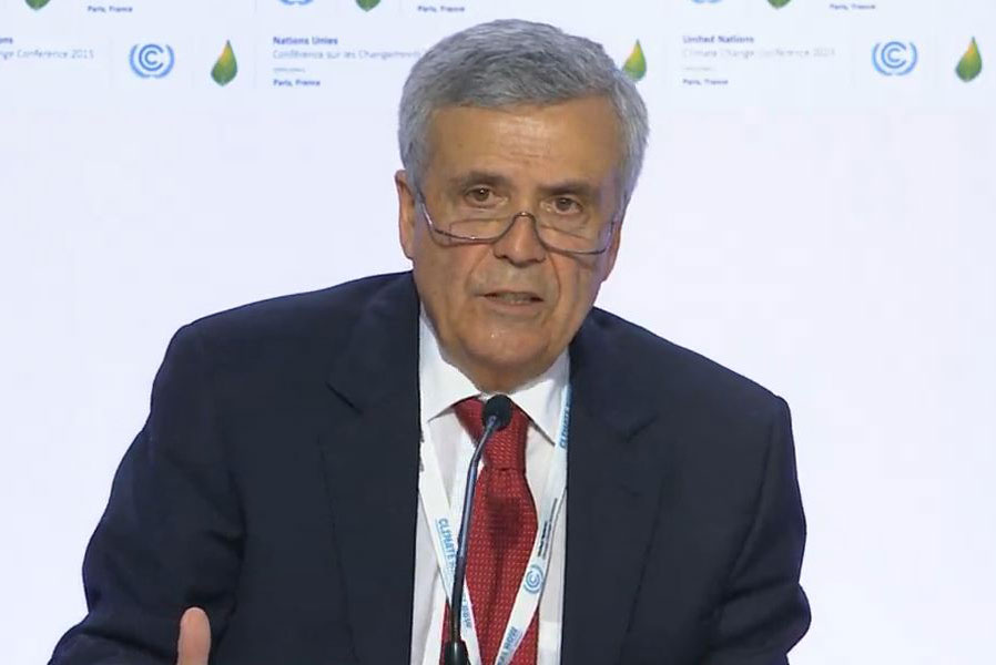 World Water Council President Benedito Braga speaking at the CoP21 press event "Climate is Water - from Paris to Marrakech", Paris, 2 December 2015