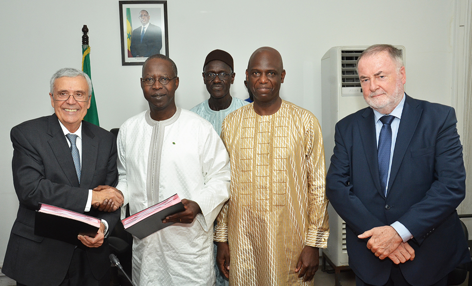 @leblancproduction From left to right: World Water Council President Benedito Braga, Prime Minister of the Republic of Senegal Mahammed Boun Abdallah, Minister of Hydraulics of the Republic of Senegal Mansour Faye, and World Water Council Honorary President Loic Fauchon, Dakar, Senegal, 22 March 2018