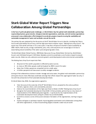 Stark Global Water Report Triggers New Collaboration Among Global Partnerships (EN)