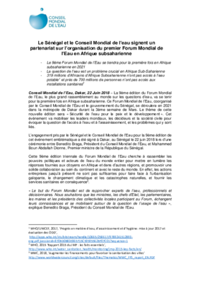  20180628 Le Senegal et le Conseil Mondial de l'eau signent un partenariat sur l'organisation du premier Forum Mondial[...] (FR)