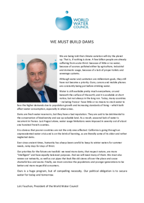 WWC WE MUST BUILD DAMS 22 March 2019 (EN)