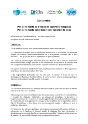 Declaration Water ecological security (FR)