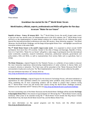 Press release 7th World Water Forum 2 months away FINAL (EN)