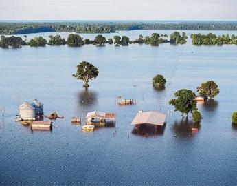 Ecosystems altered by climate change, a underwater farm in the Mississippi delta. ©LA NACION