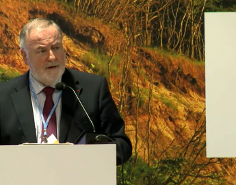 Newly-elected World Water Council President Loïc Fauchon delivers closing statements during the CoP24 Water Action Event, Katowice, Poland, 7 December 2018
