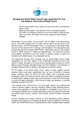 20180628 Senegal and World Water Council sign agreement for first sub Saharan Africa World Water Forum (EN)