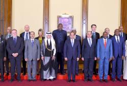 Loïc Fauchon lors de la Cairo Water Week, au palais présidentiel, reçu par Abdel Fattah al-Sissi, Président de la République arabe d’Egypte, et autres dignitaires, Le Caire, lundi 21 octobre 2019