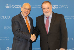 Secretary General of the Organisation for Economic Co-operation and Development (OECD) and WWC President Loic Fauchon, OECD Headquarters, Paris, France, 22 March 2019.