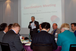 President Braga welcomes participants to the 7th World Water Forum coordinators meeting, 24 October 2014, Marseille, France