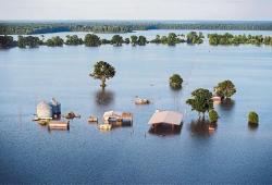 Ecosystems altered by climate change, a underwater farm in the Mississippi delta. ©LA NACION