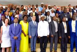 President of Uganda Yoweri Museveni joins delegates at the 20th African Water Association International Congress and Exhibition