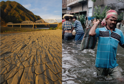 WEF’s report lists failure to respond and adapt to climate change as one of the most impactful global risks. Photo composite: WWC/Phanindra Sarkar, WWC/Razon Rosemarie