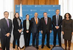 Loïc Fauchon, President of the World Water Council and Jose Angel Gurria Trevino, Secretary General of the OECD (third and fourth from right), OECD Headquarters, Paris, 22 March 2019 