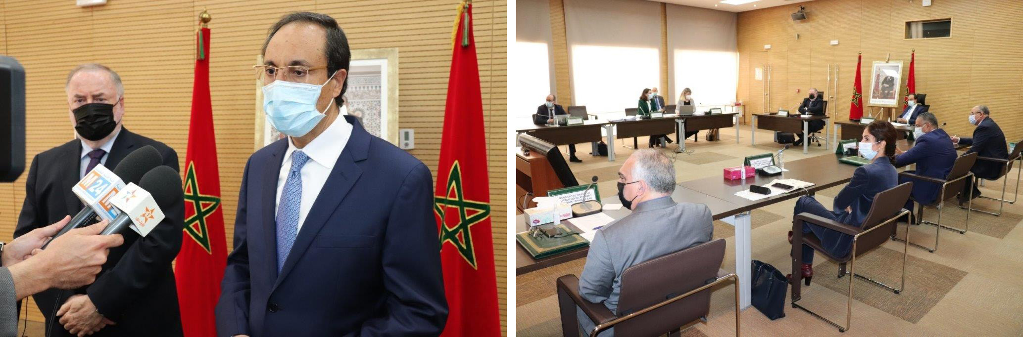 Loïc Fauchon en réunion de travail avec le Ministre de l’Equipement, du Transport, de la Logistique et de l’Eau du Maroc